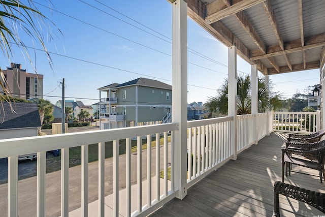 1010 Perrin Dr, North Myrtle Beach, SC 29582 - wooden deck with a residential view