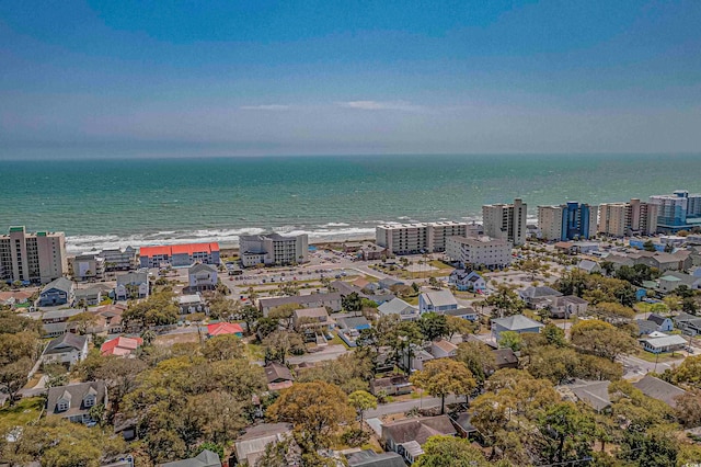 property view of water featuring a view of the beach