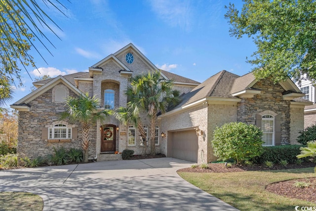 view of front of house with a garage