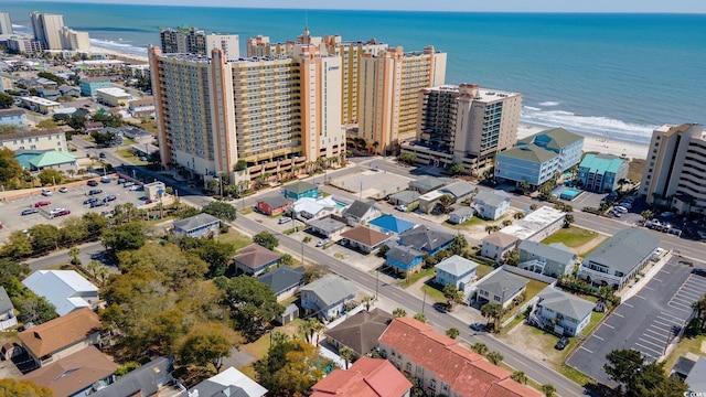 bird's eye view with a water view and a city view