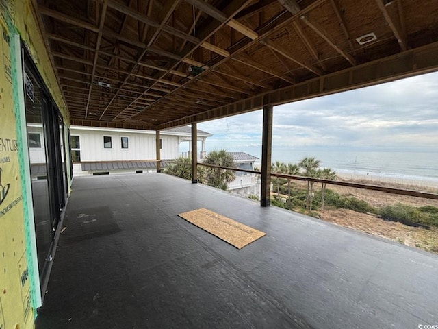 view of patio / terrace featuring a water view