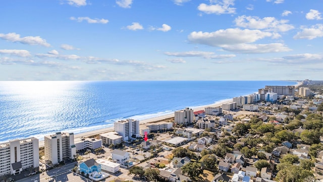 property view of water featuring a view of the beach