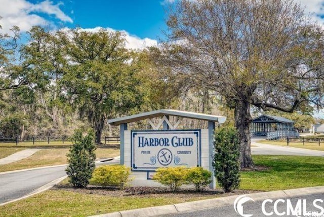 view of community sign