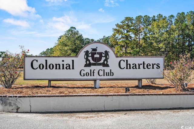 view of community sign