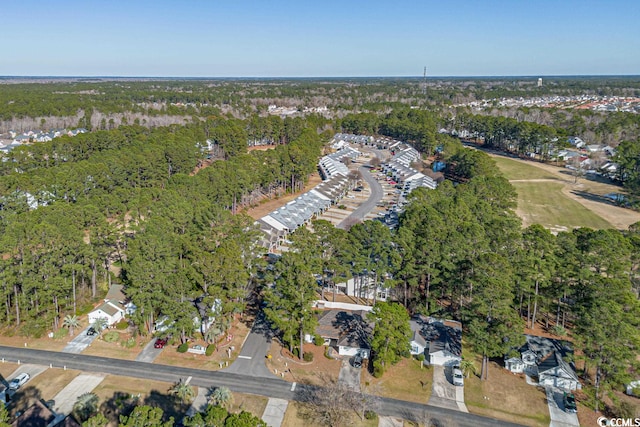 bird's eye view with a view of trees