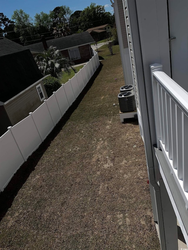 balcony featuring central AC unit