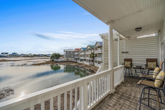 balcony with a water view