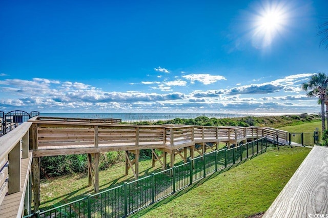 exterior space featuring a water view