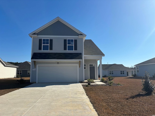 view of front of house with a garage