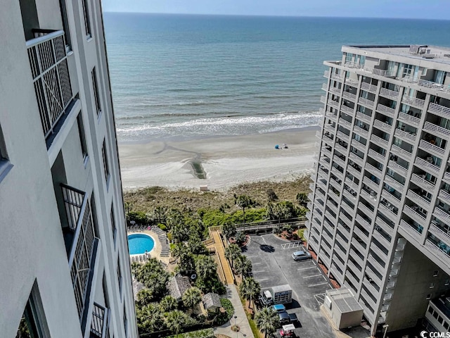 water view featuring a beach view