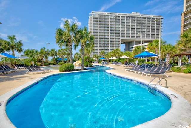 view of pool with a patio