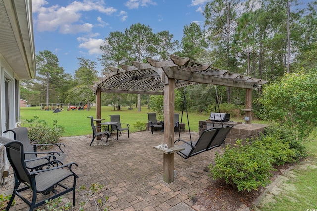 view of patio with a pergola