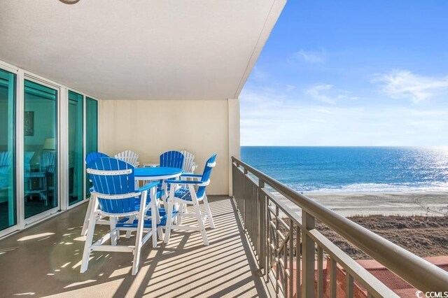 603 S Ocean Blvd Unit 1115, North Myrtle Beach, SC 29582 - balcony with view of water and beach