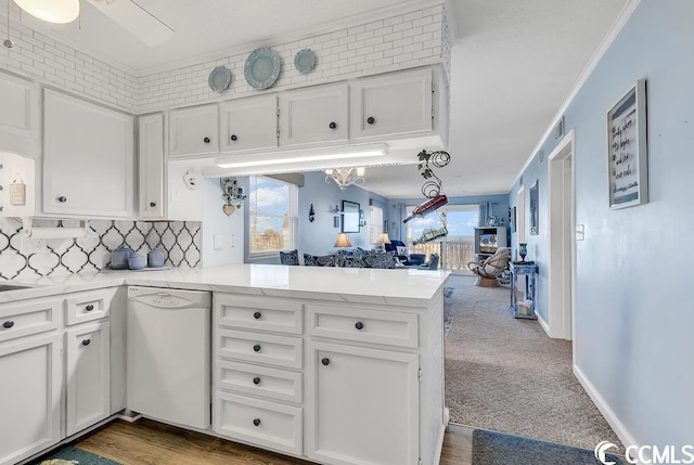 kitchen featuring dishwasher, a healthy amount of sunlight, and kitchen peninsula