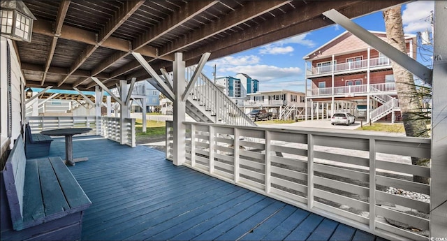 view of dock with a wooden deck