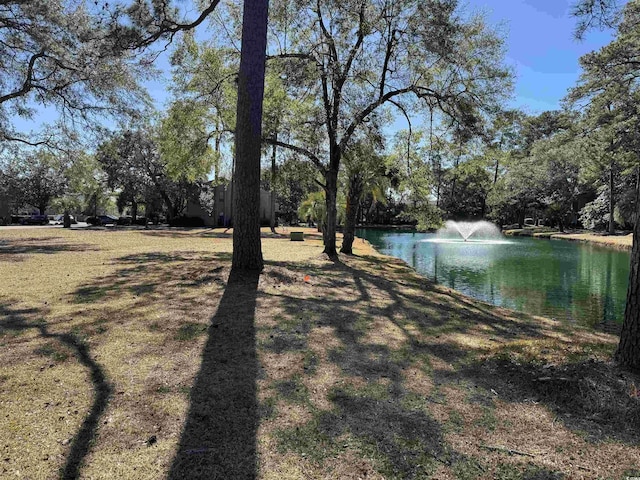 view of yard featuring a water view