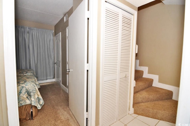 interior space featuring tile floors