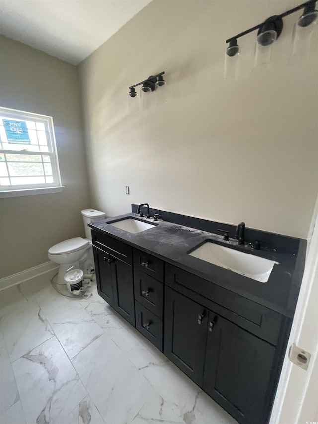 721 10th Ave S, Surfside Beach, SC 29575 - bathroom with marble look tiles and double vanity
