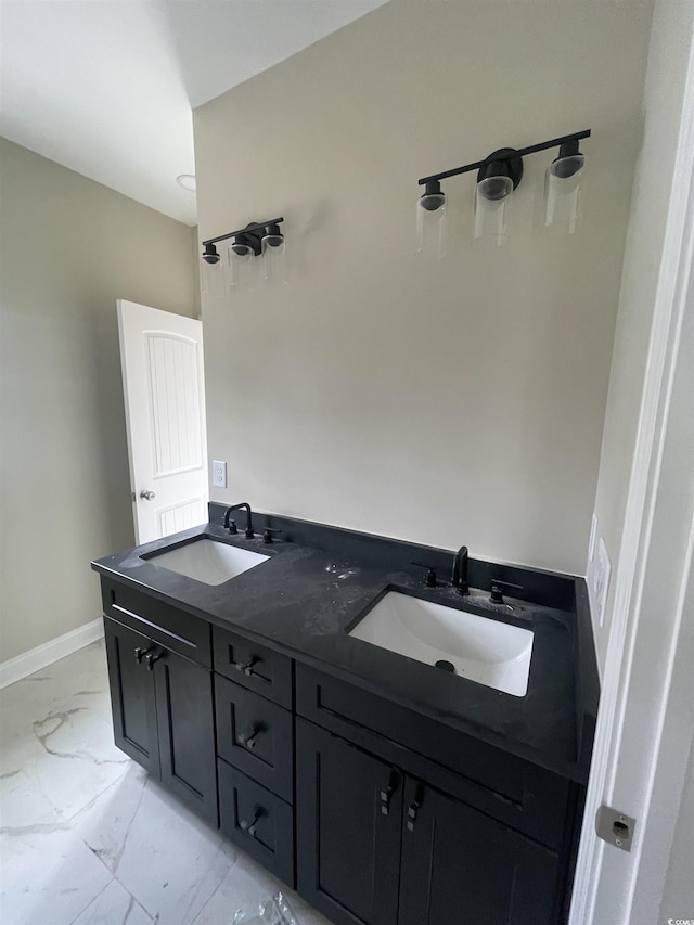 721 10th Ave S, Surfside Beach, SC 29575 - bathroom featuring marble finish floors and double vanity