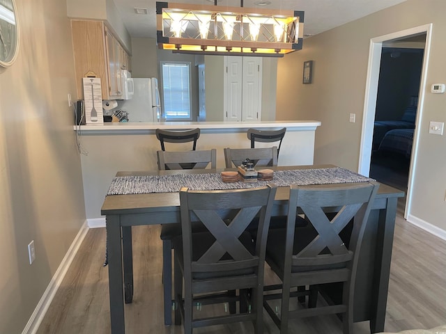 dining room with hardwood / wood-style floors