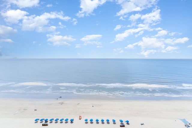 property view of water featuring a view of the beach