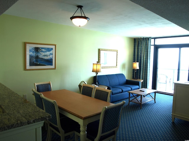 view of carpeted dining room