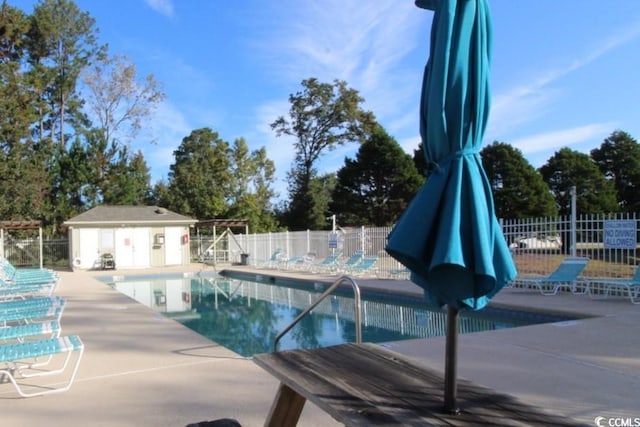 view of pool with a patio area