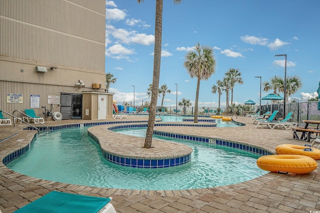 view of pool with a patio