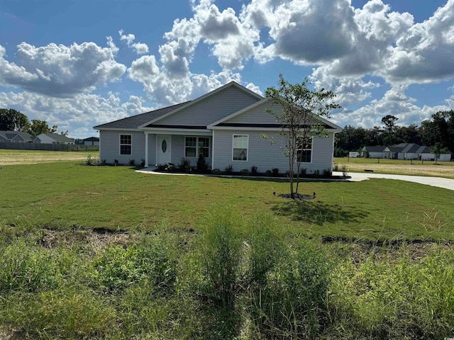 view of front of home with a front yard