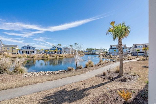 property view of water featuring a residential view