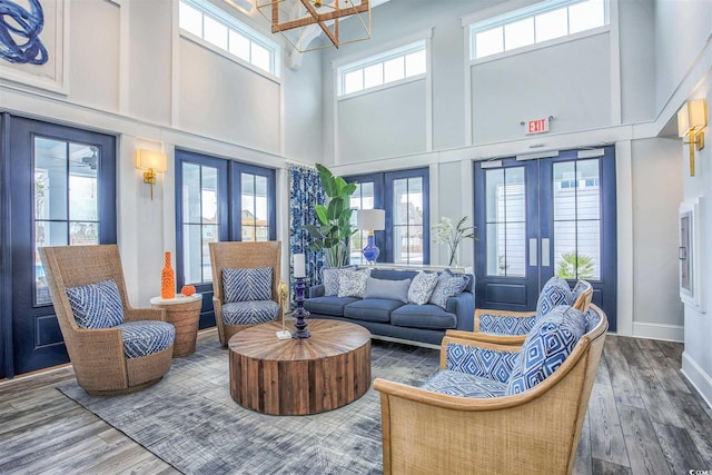 interior space featuring a wealth of natural light and french doors