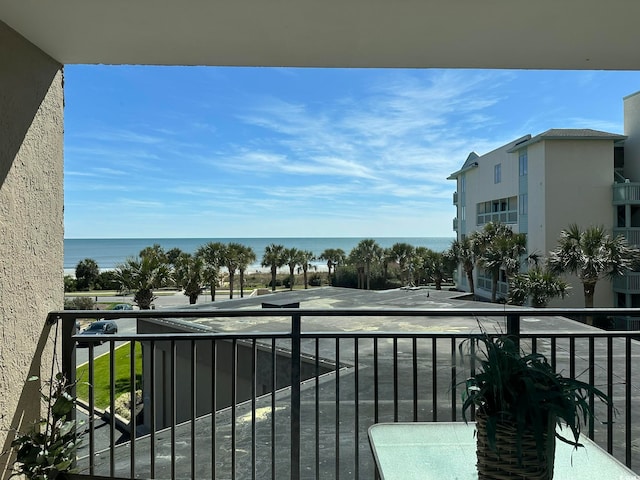 balcony with a water view