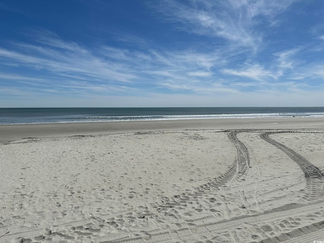 view of water feature with a view of the beach