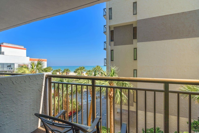 balcony with a water view