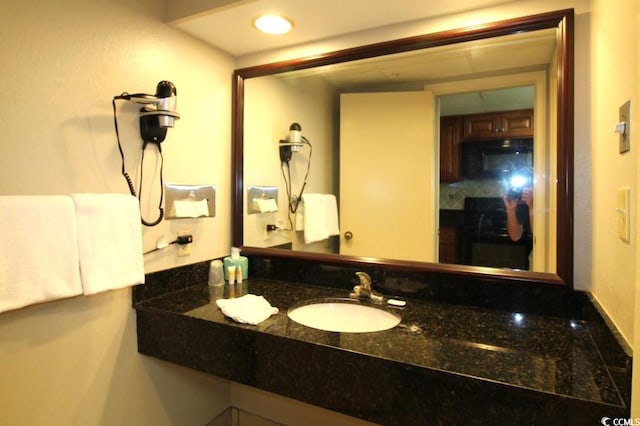 bathroom with oversized vanity