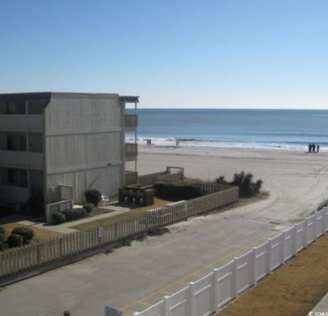 view of water feature with a view of the beach