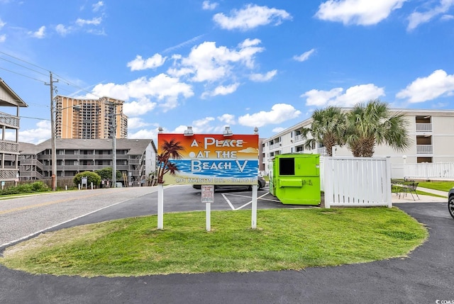 view of community sign