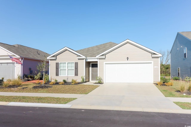 ranch-style home with a garage