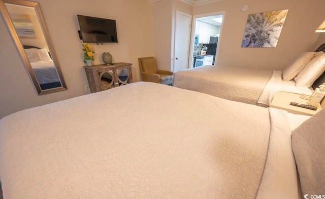 bedroom featuring ornamental molding