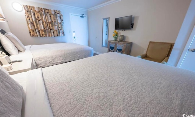 bedroom featuring ornamental molding