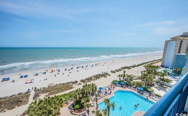 property view of water with a view of the beach