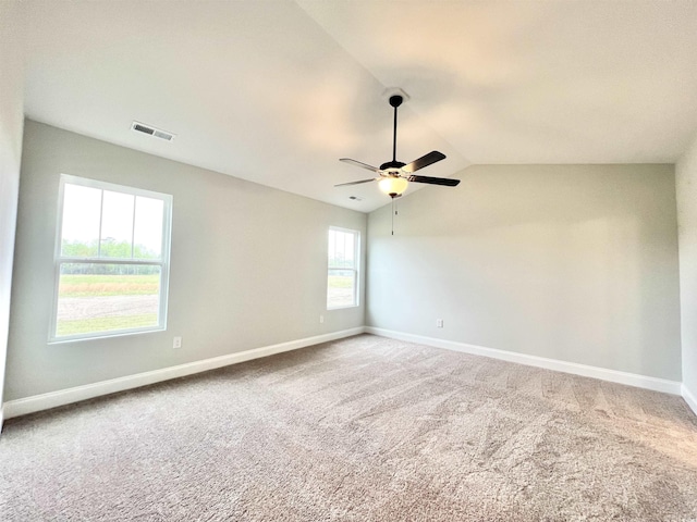 1424 Nathan Dr, Loris, SC 29569 - empty room featuring visible vents, a ceiling fan, baseboards, and carpet flooring