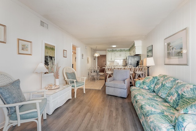 living room featuring hardwood / wood-style floors