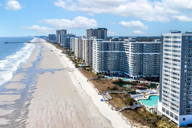 water view with a view of the beach