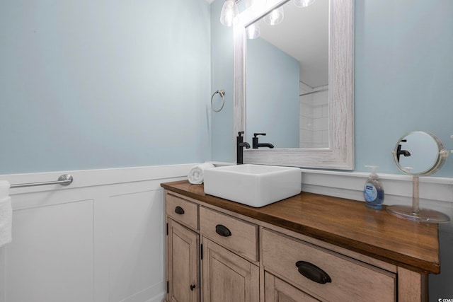 bathroom with vanity with extensive cabinet space