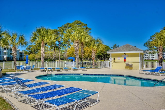 view of pool with a patio