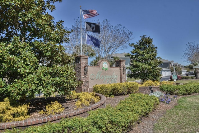 view of community sign