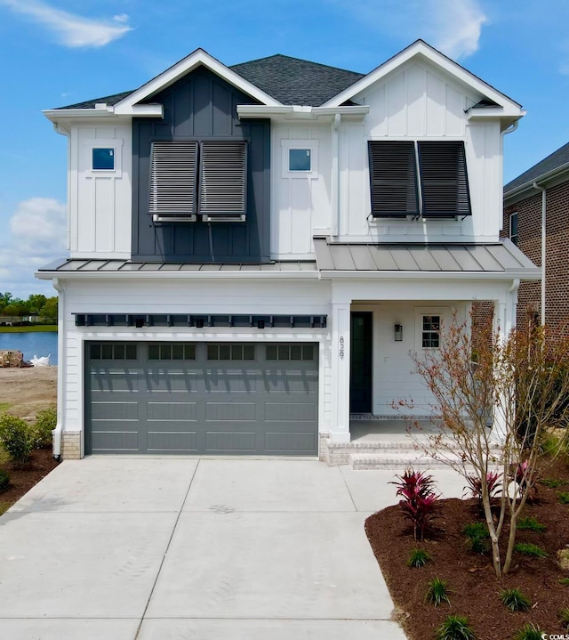 view of front of home with a garage