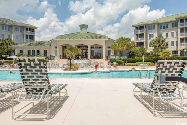 view of pool with a patio area