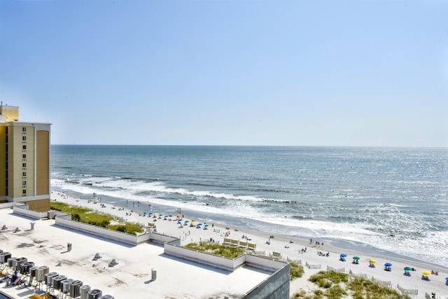 property view of water with a beach view